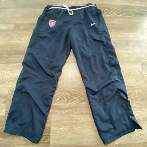 Nike USA Soccer Windbreaker Pants Navy Blue Size Large Zip Ankle Vintage